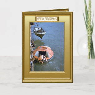 Scheepsoefening vanaf het bootdek feestdagen kaart