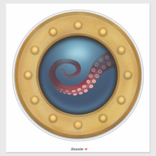 Scheepsporthole Octopus Kind kamer Nautisch zeilen Sticker