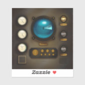 Scheepsregelpaneel Sonar System Square Steampunk Sticker (Vel)