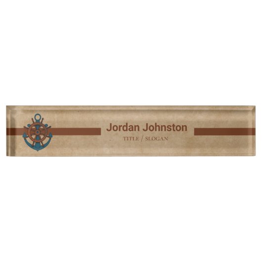 Scheepsroer en anker naambordje (Voorkant)