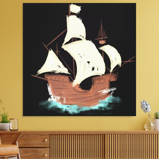 scheepsschilderij canvas afdruk (Insitu (Woonkamer))