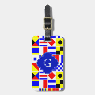 Scheepssignaalvlaggen Koninklijke Quatrefoil Monog Bagagelabel