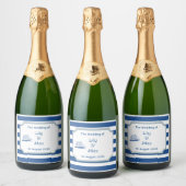 Scheepsstrepen - label voor vonkelende wijn sparkling wijnetiket (Flessen)