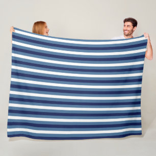 Scheepsstrepen Navy Smokey Blauwe Crisp Witte Fleece Deken