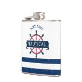 Scheepsstuurwiel, marineblauw gestreept heupfles (Links)