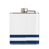 Scheepsstuurwiel, marineblauw gestreept heupfles (Achterkant)