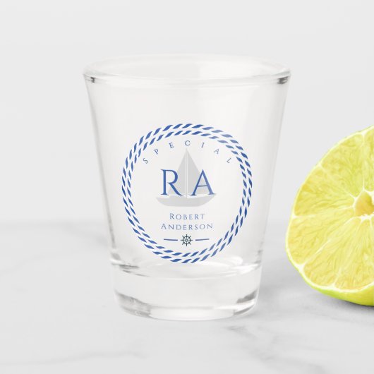 Scheepstouw Monogram Shot Glas (Voorkant)