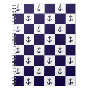 Scheepsvaart Marine Blauwe Anker Schaken Bord Notitieboek