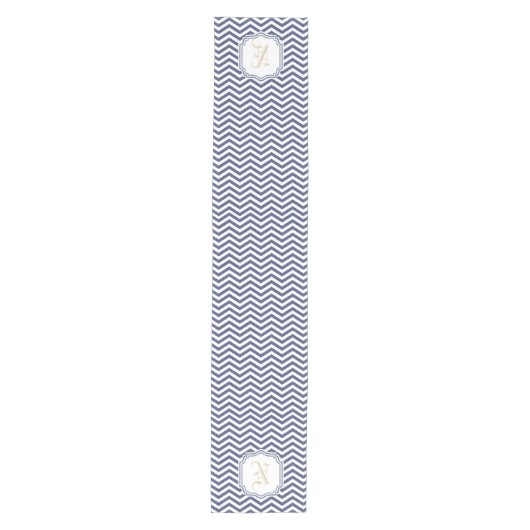 Scheepsvaart Navy Chevron Monogram Medium Tafelloper (Voorkant)