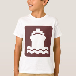 Scheepsvorm - donkerbruin t-shirt
