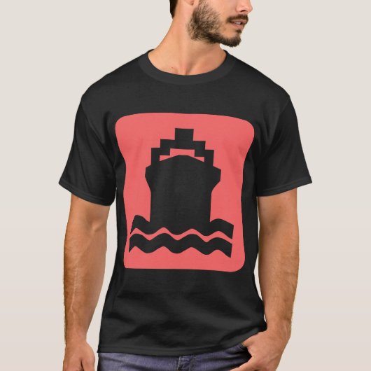 Scheepsvorm - tropisch roze t-shirt (Voorkant)