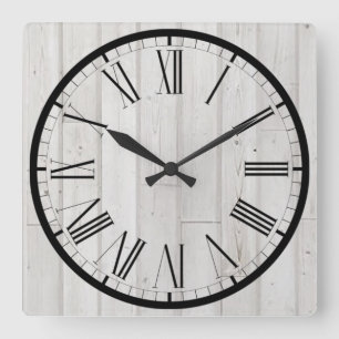 Scheepswerf: Farmhouse Design Wall Clock Vierkante Klok