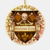 Scheepswerf met skeletbemanning keramisch ornament (Voorkant)