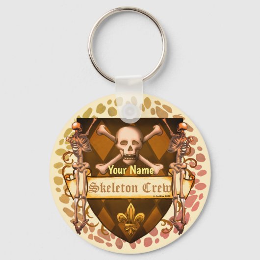 Scheepswerf met skeletbemanning sleutelhanger (Voorkant)