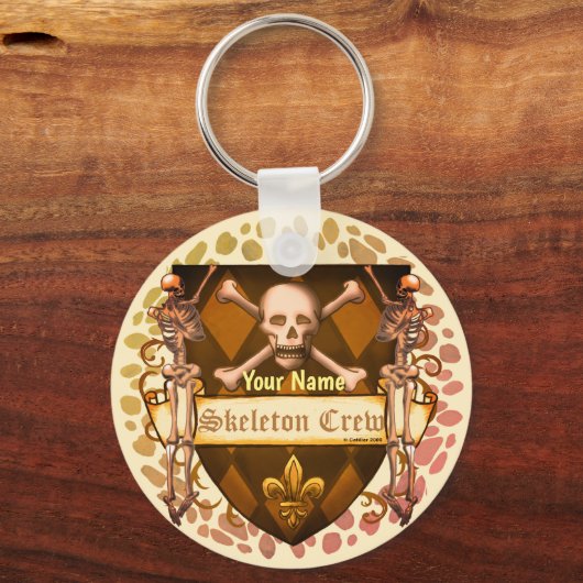 Scheepswerf met skeletbemanning sleutelhanger (Voorkant)