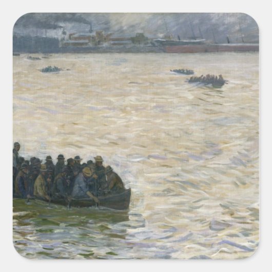 Scheepswerven die naar huis terugkeren op de Elbe Vierkante Sticker (Voorkant)