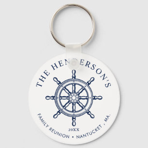 Scheepswiel met Nautical Threaded Family Reunion Sleutelhanger