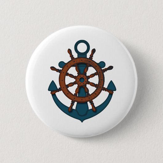 scheepswiel ronde button 5,7 cm (Voorkant)