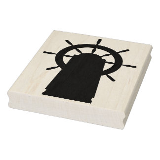 Scheepswiel Silhouette Rubber Art Stamp Rubberstempel