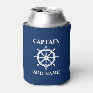 Scheepswielhelm, kapitein of naam boot Navy Blue Blikjeskoeler