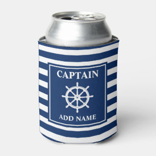 Scheepswielhelm kapitein of naam schip Striped Blikjeskoeler