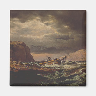 Scheepswrak aan de Noorse kust van Johan Dahl Magneet