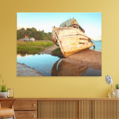 Scheepswrak aan wal canvas afdruk (Insitu (Woonkamer))