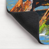 Scheepswrak Abstract blauw Muismat (Hoek)