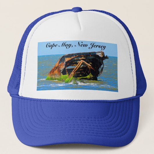 Scheepswrak Abstract blauw Trucker Pet (Voorkant)