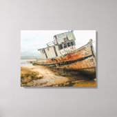 Scheepswrak beroemde boot Stuck in Point Reyes CA Canvas Afdruk (Voorkant)