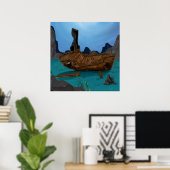 Scheepswrak onderwater poster (Thuiskantoor)