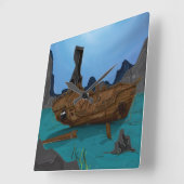 Scheepswrak onderwater vierkante klok (Hoek)