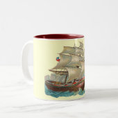 scheepszeilen bij blauw Zee koffiebeker Mok (Voorkant links)