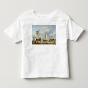 Scheepvaart in Calm Water met cijfers van de kust Kinder Shirts