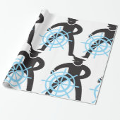 Scheepvaart kapitein bij de helm cadeaupapier (Uitgerold)