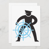 Scheepvaart kapitein bij de helm kaart (Voorkant / Achterkant)