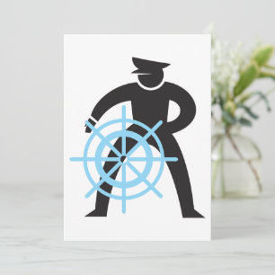 Scheepvaart kapitein bij de helm kaart