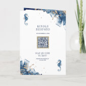 Scheepvaart Marine Monogram Et-teken QR-code Huwel (Achterkant)