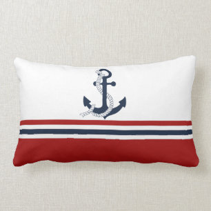Scheepvaart Navy Blauwe Anker Blauwe Witte Rode St Kussen