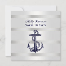 Scheepvaart Navy Blauwe Anker Zilver Wt BG SQ Swee