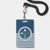 Scheepvaart thema design badge (Voorzijde met lanyard)