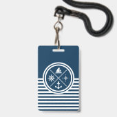 Scheepvaart thema design badge (Achterkant met lanyard)