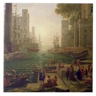 Scheepvaart van St. Paula Romana in Ostia, 1637-39 Tegeltje