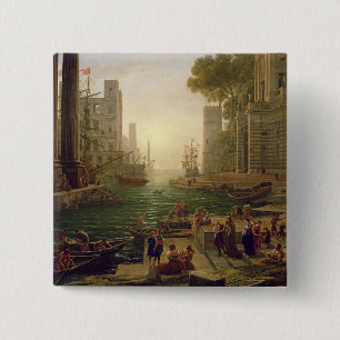 Scheepvaart van St. Paula Romana in Ostia, 1637-39 Vierkante Button 5,1 Cm