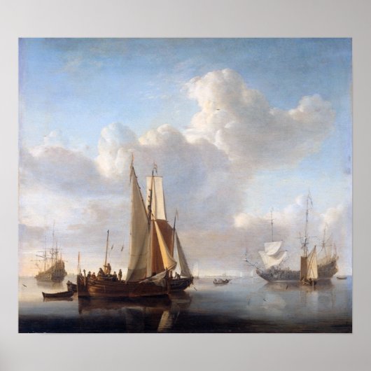 Scheepvaart vóór de kust poster (Voorkant)