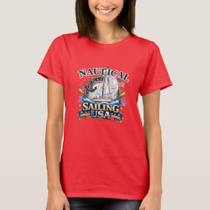 Scheepvaart Zeilen Oceaan Anker Boot Grafisch Dame T-shirt