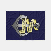 scheepvaartkapitein Jouw naam Anchor 1 Fleece Deken (Voorkant (Horizontaal))