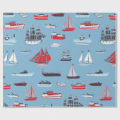  scheepvaartpatroon cadeaupapier (Vlak)