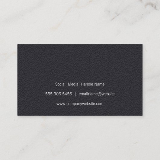 Scheer Gereedschap | Leer Visitekaartje (Achterkant)