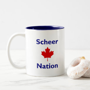 Scheer Nation Canada Verkiezing Rode esdoorn Blad Tweekleurige Koffiemok